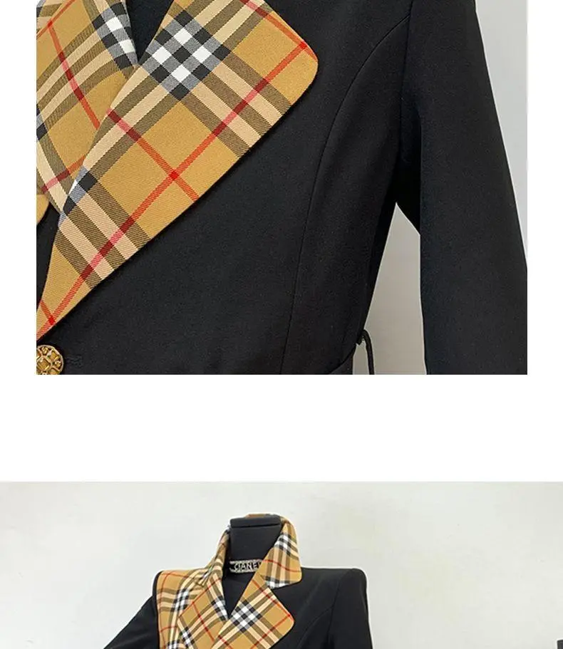 New Fashion Long Patchwork Coat Windbreaker