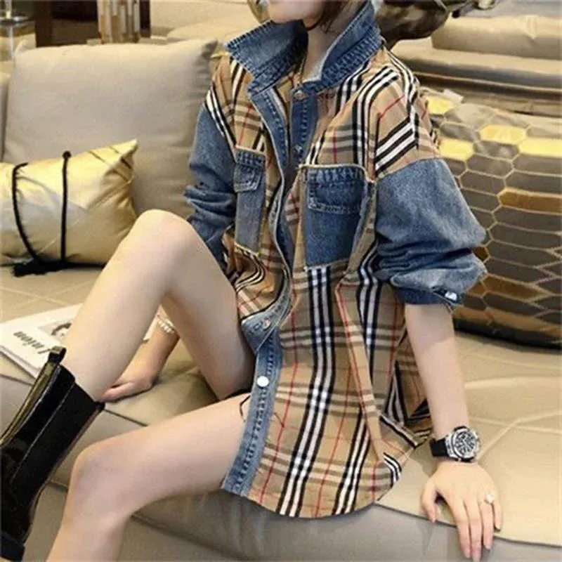 New fashion versatile patchwork denim jacket