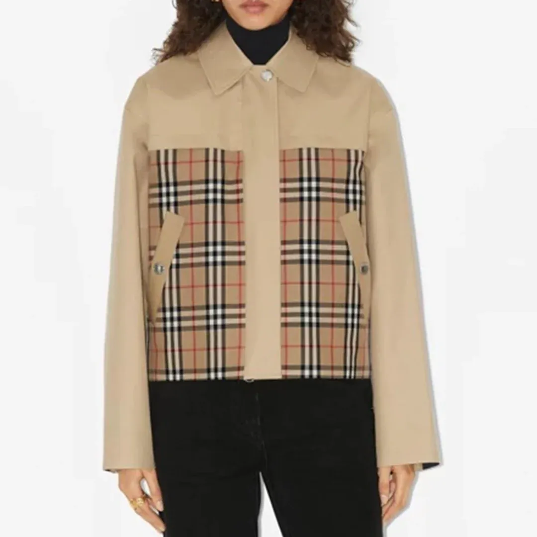 New fashionable and versatile plaid double-sided windbreaker jacket