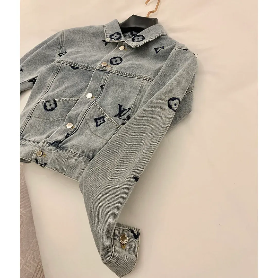New fashion embroidered denim short jacket
