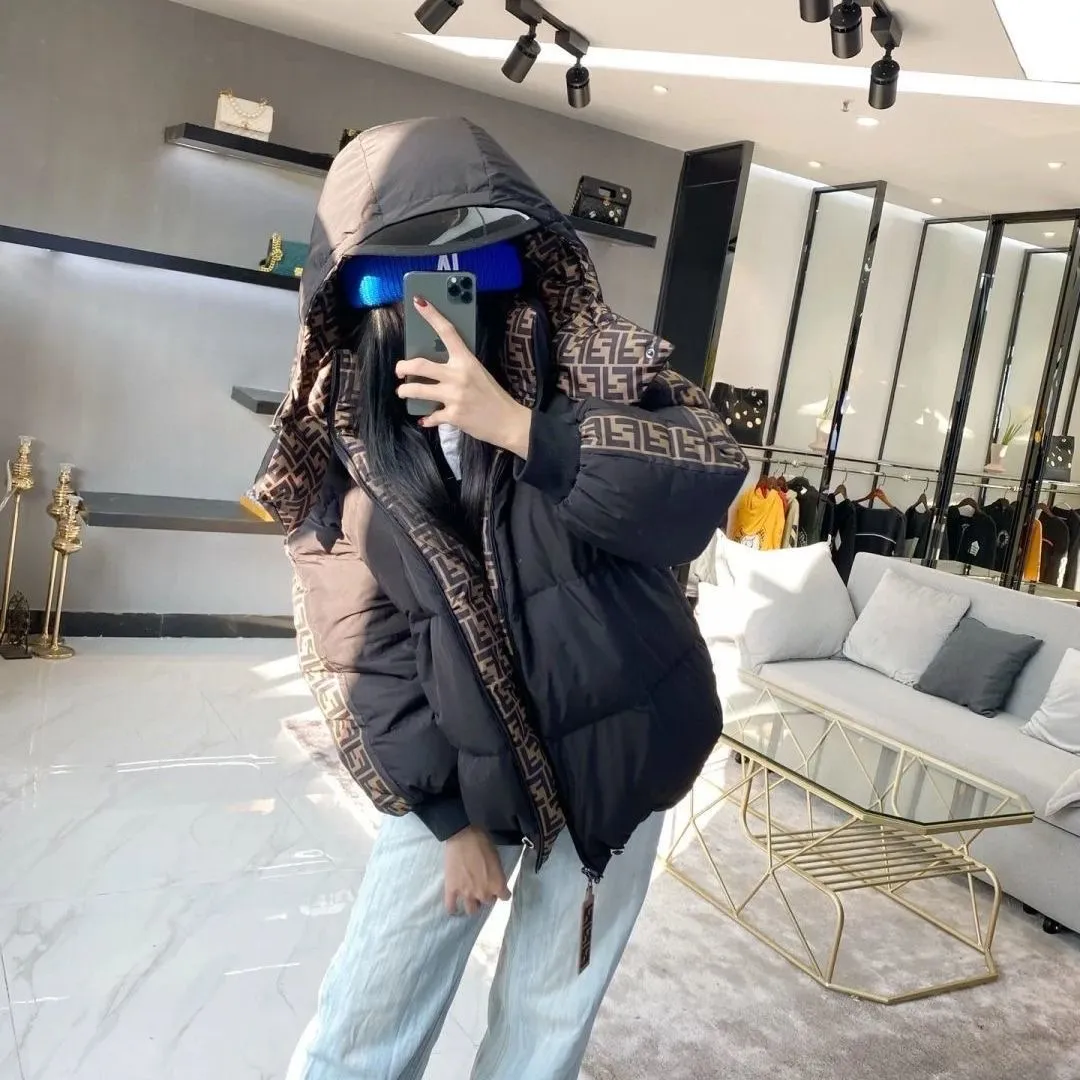 2023 New autumn and winter double-sided down jackets for men and women, loose casual plus velvet warm hooded jackets