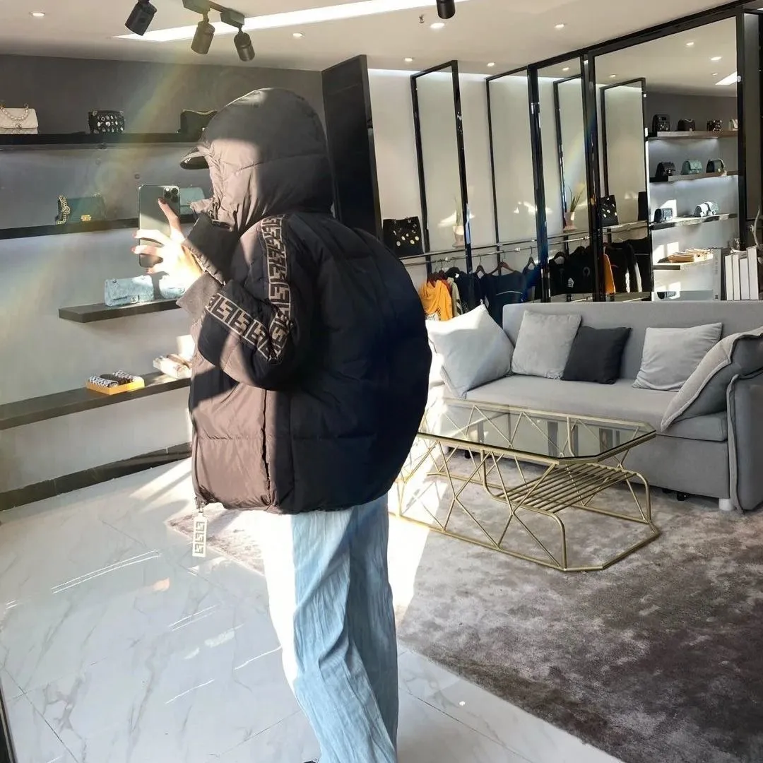 2023 New autumn and winter double-sided down jackets for men and women, loose casual plus velvet warm hooded jackets