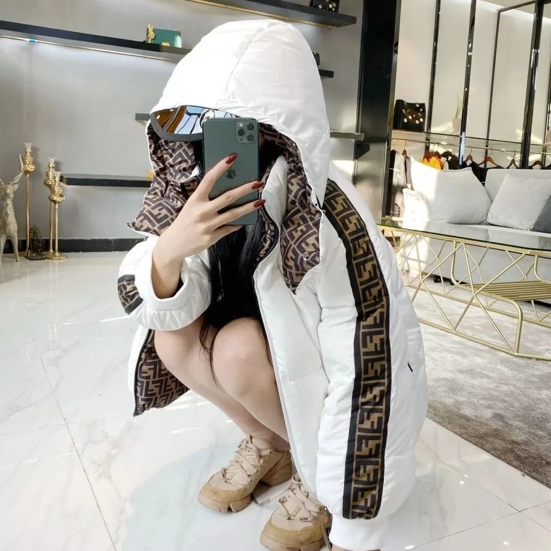 2023 New autumn and winter double-sided down jackets for men and women, loose casual plus velvet warm hooded jackets