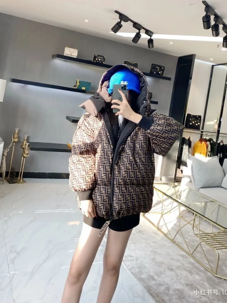 2023 New autumn and winter double-sided down jackets for men and women, loose casual plus velvet warm hooded jackets