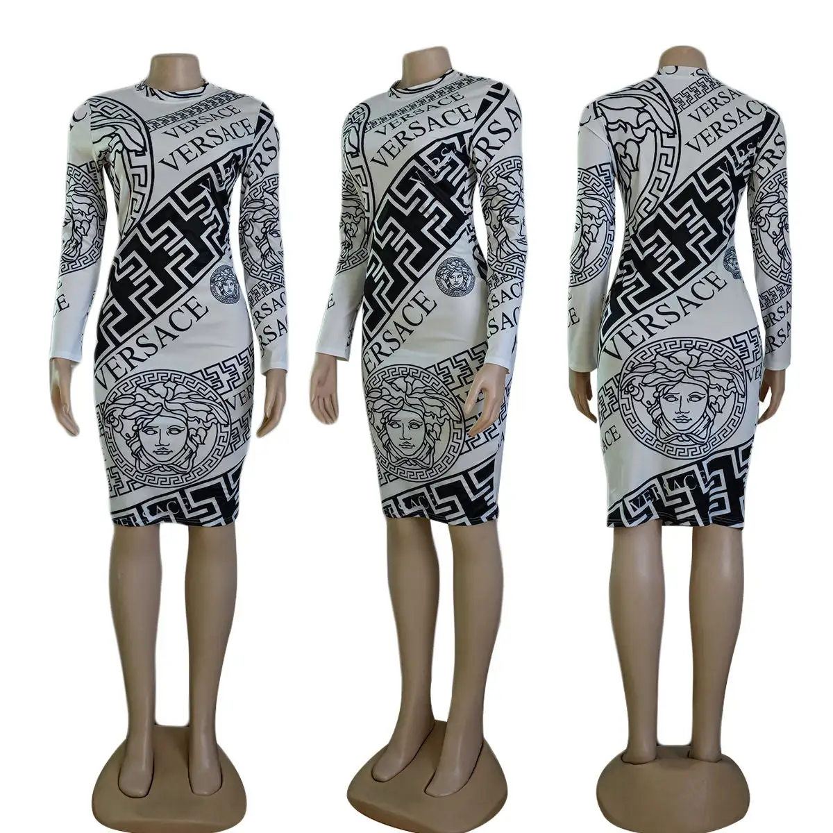 Sexy printed slim fit hip-hugging dress
