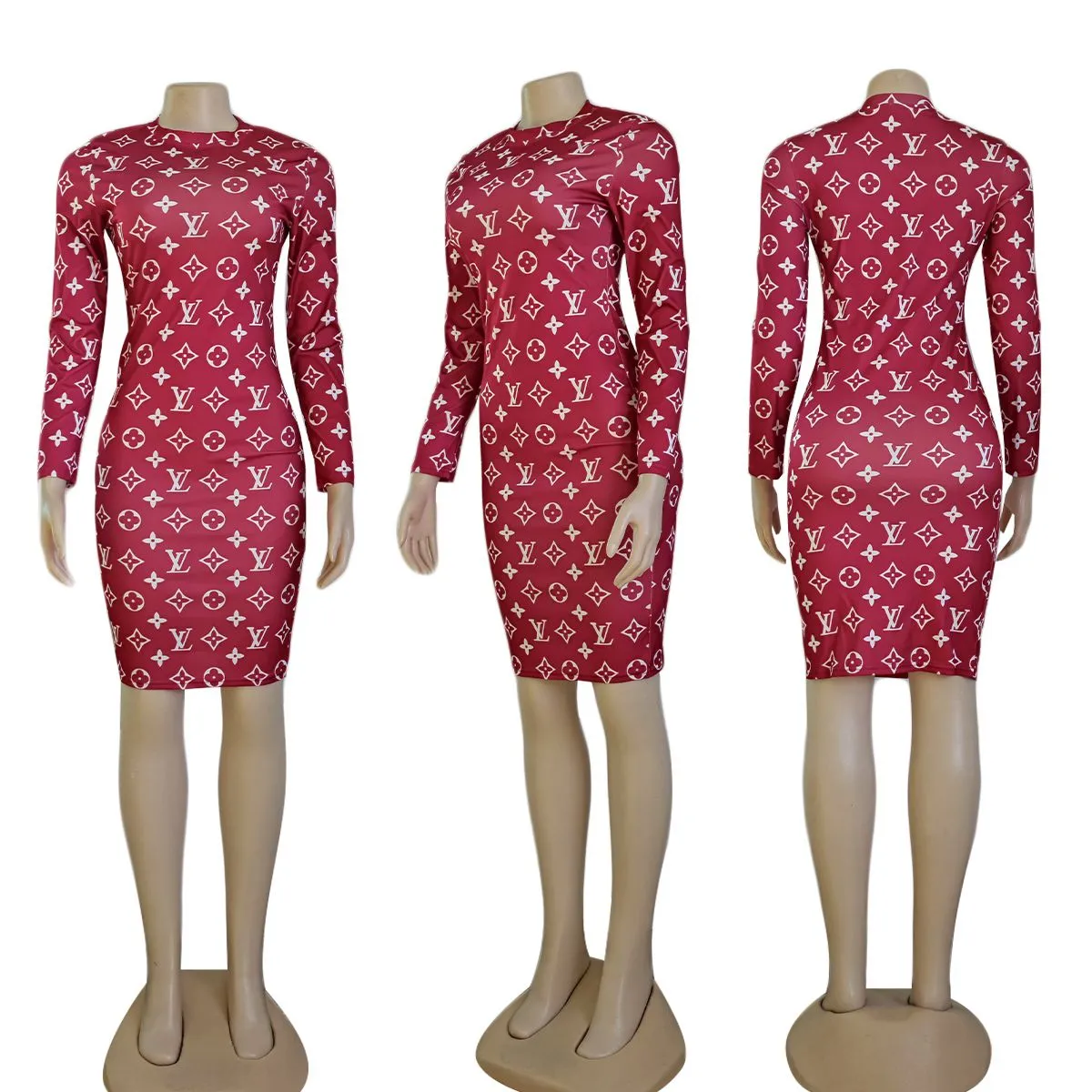 Sexy printed slim fit hip-hugging dress