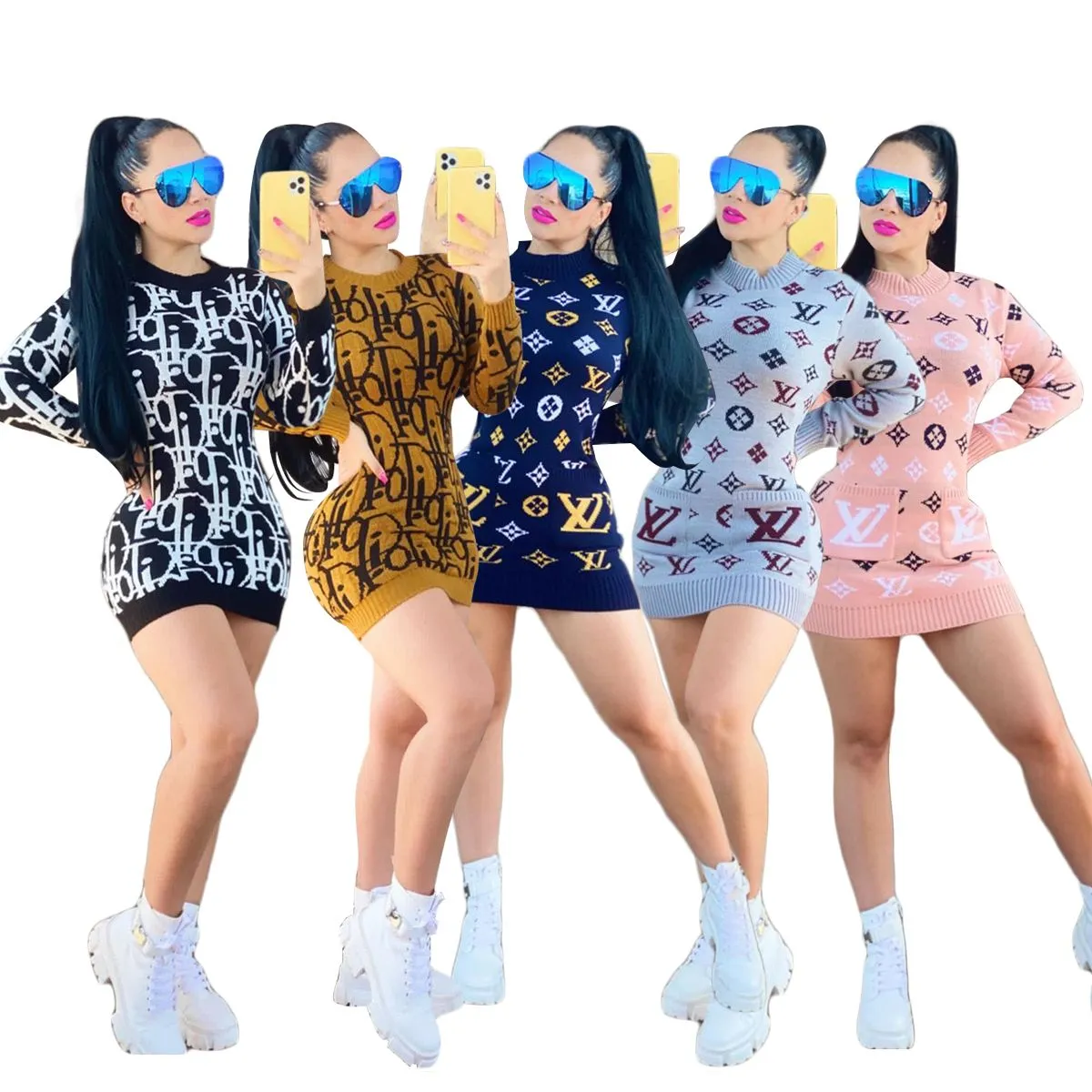 Fashionable Commuting Casual Dress Sweater XC0823110104