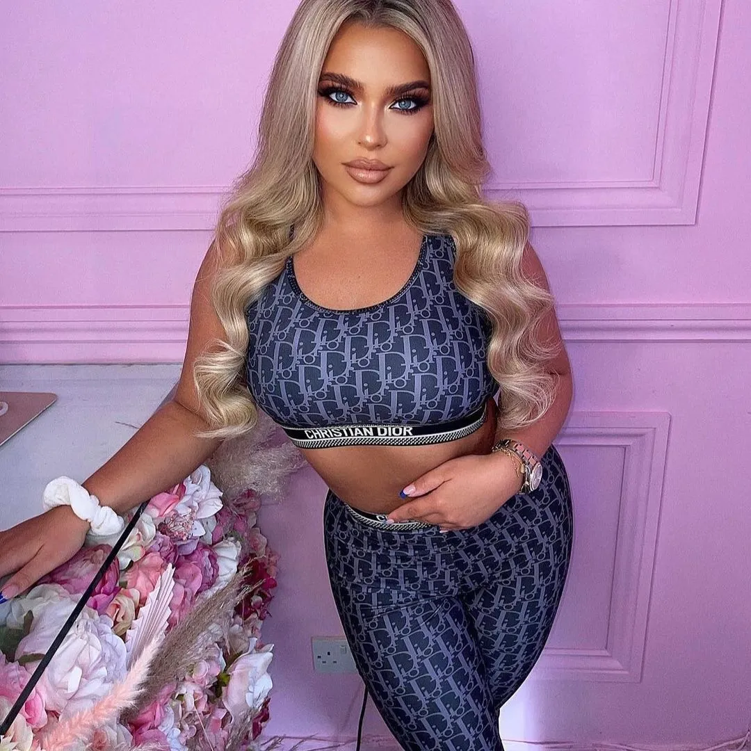 Fashionable sports vest + trousers casual two-piece set