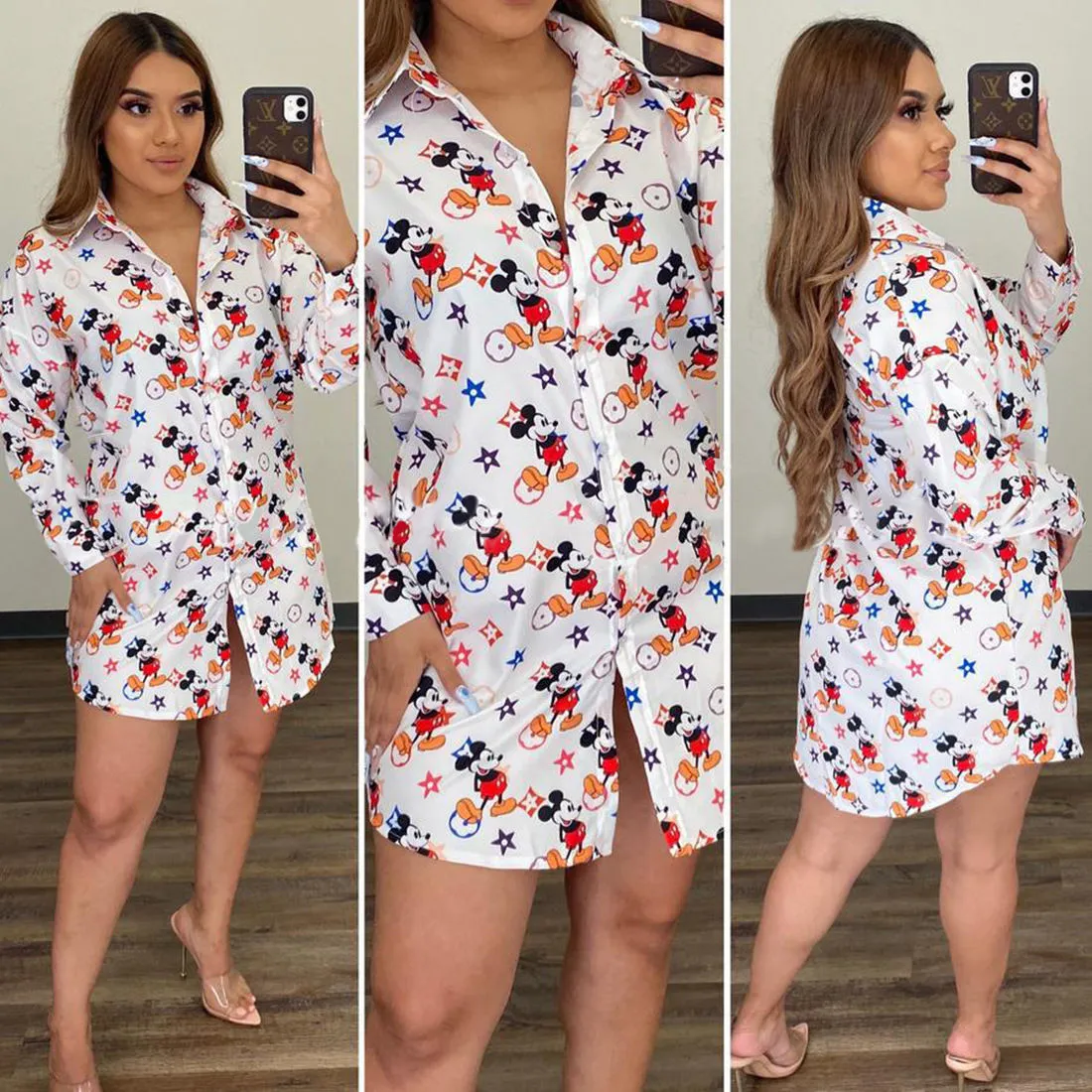 Printed casual long sleeve shirt