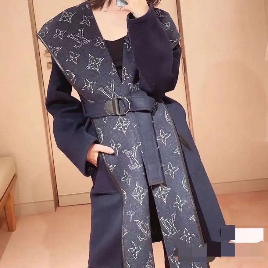 autumn and winter new coat jacquard reversible coat