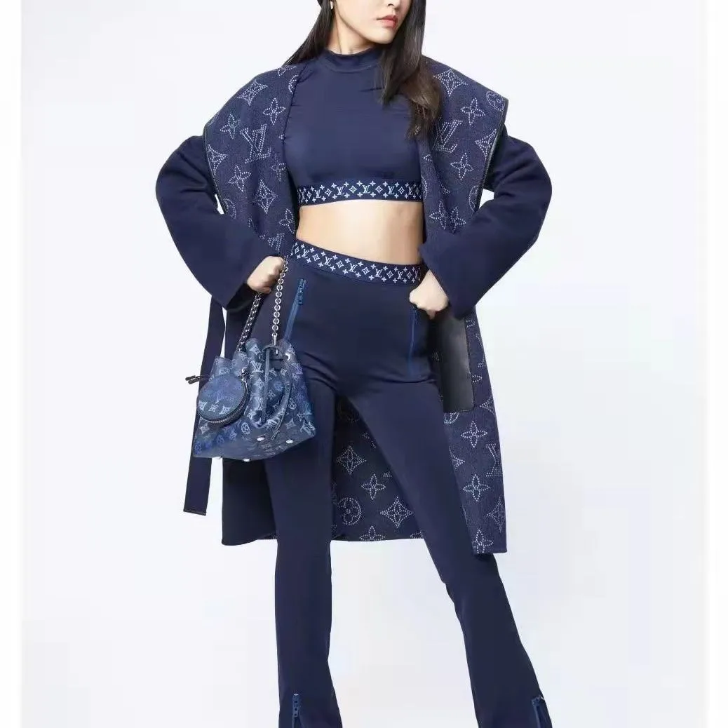 autumn and winter new coat jacquard reversible coat