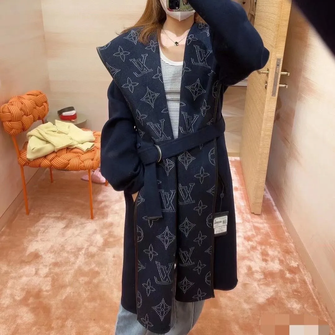 autumn and winter new coat jacquard reversible coat