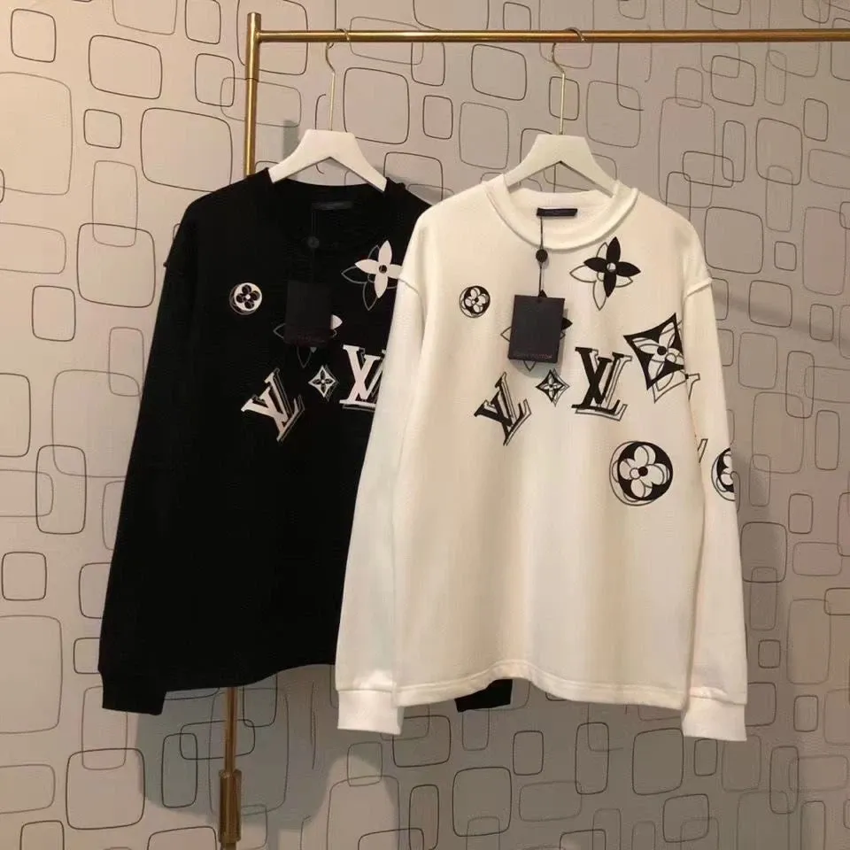 fleece loose printed sweatshirt