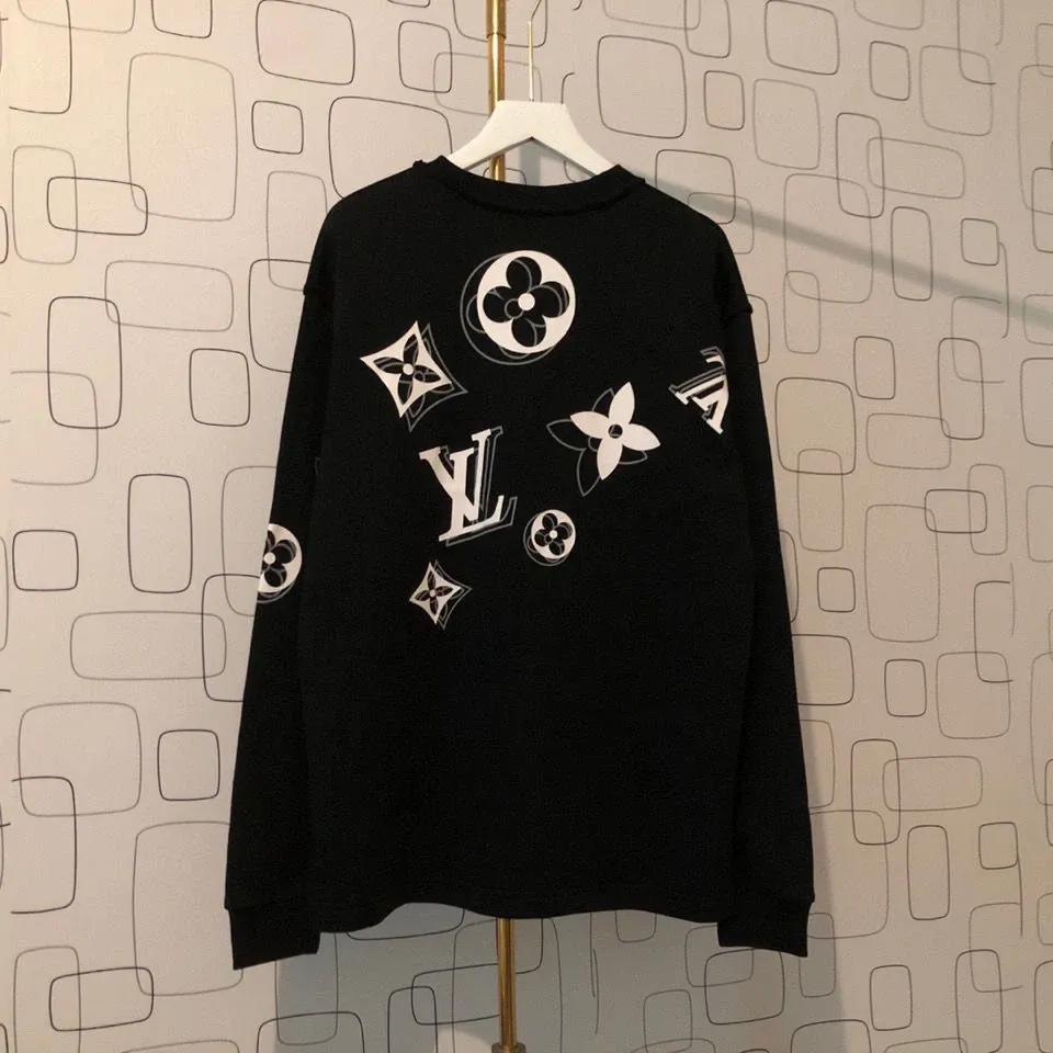 fleece loose printed sweatshirt