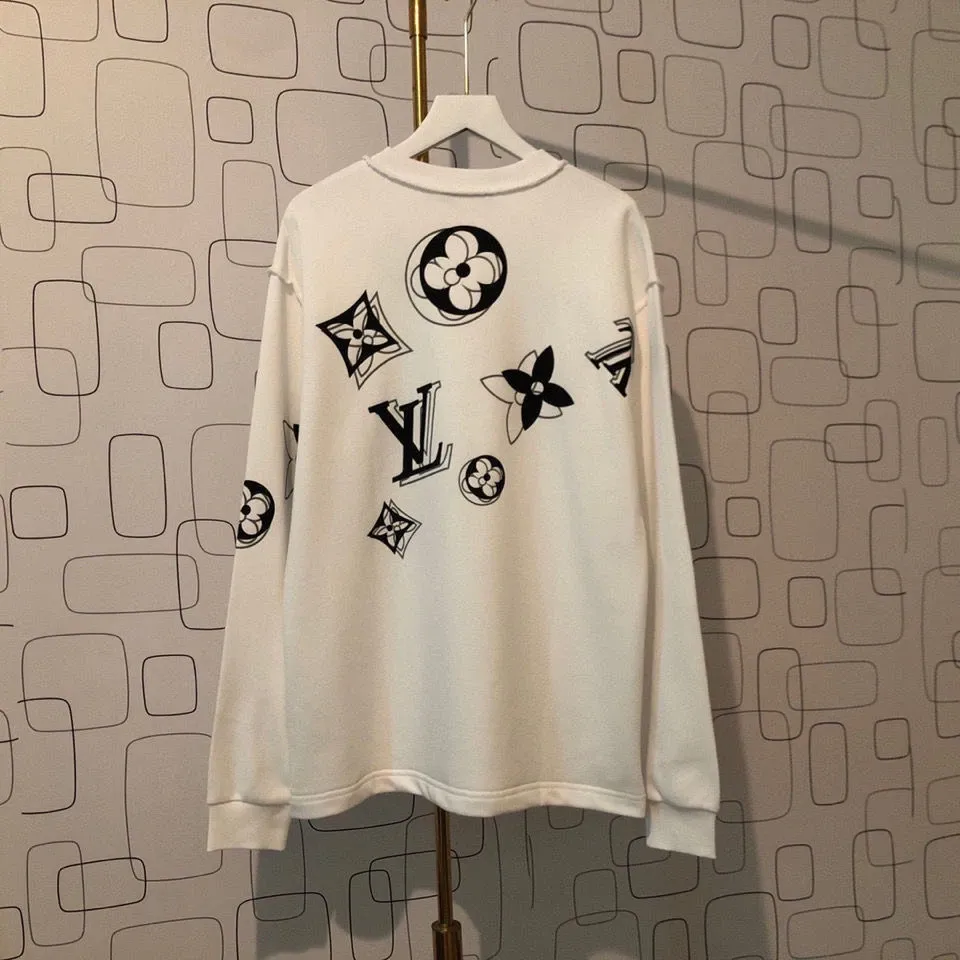 fleece loose printed sweatshirt