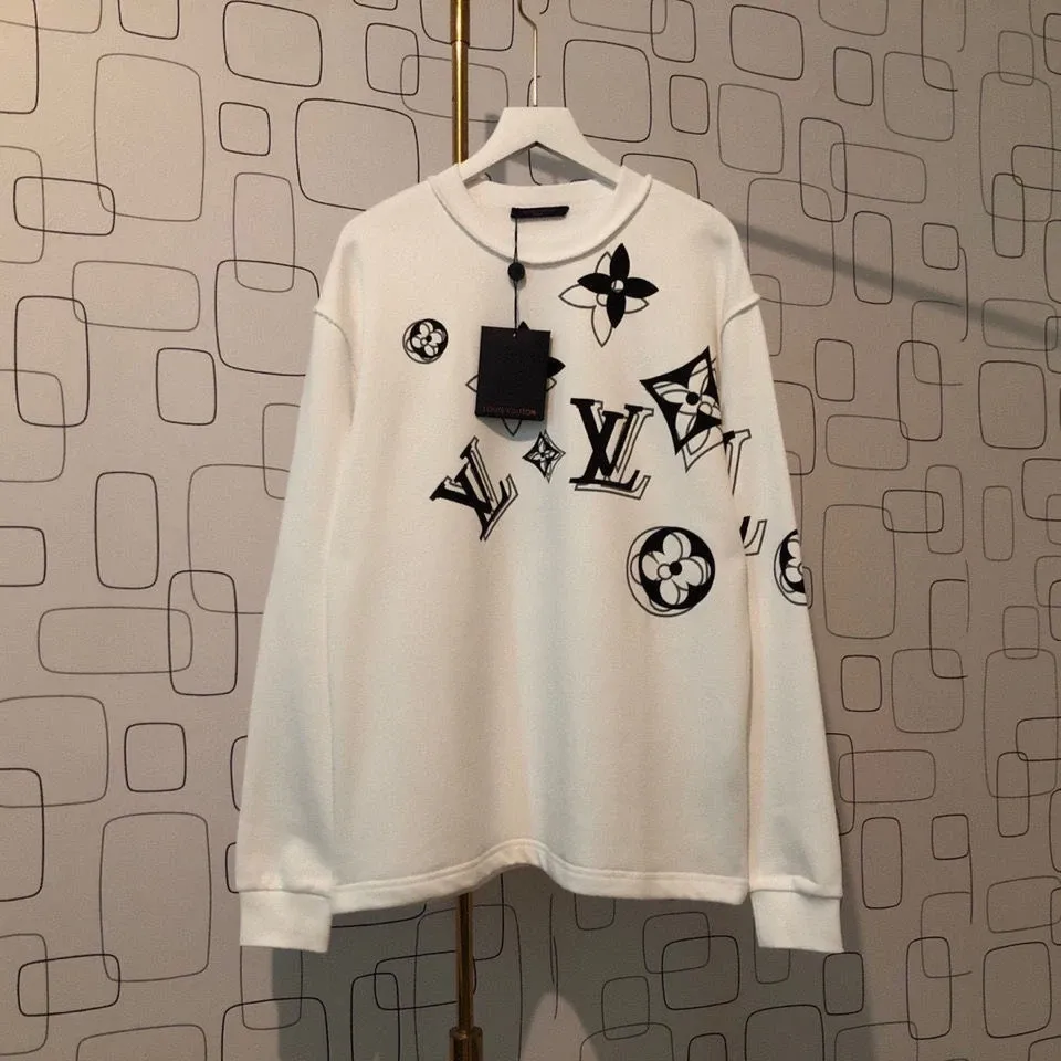 fleece loose printed sweatshirt