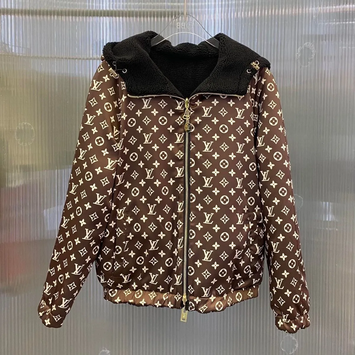 Winter New Teddy Velvet Reversible Wool Hooded Jacket Classic Presbyopia Fashion Trend Warm Jacket