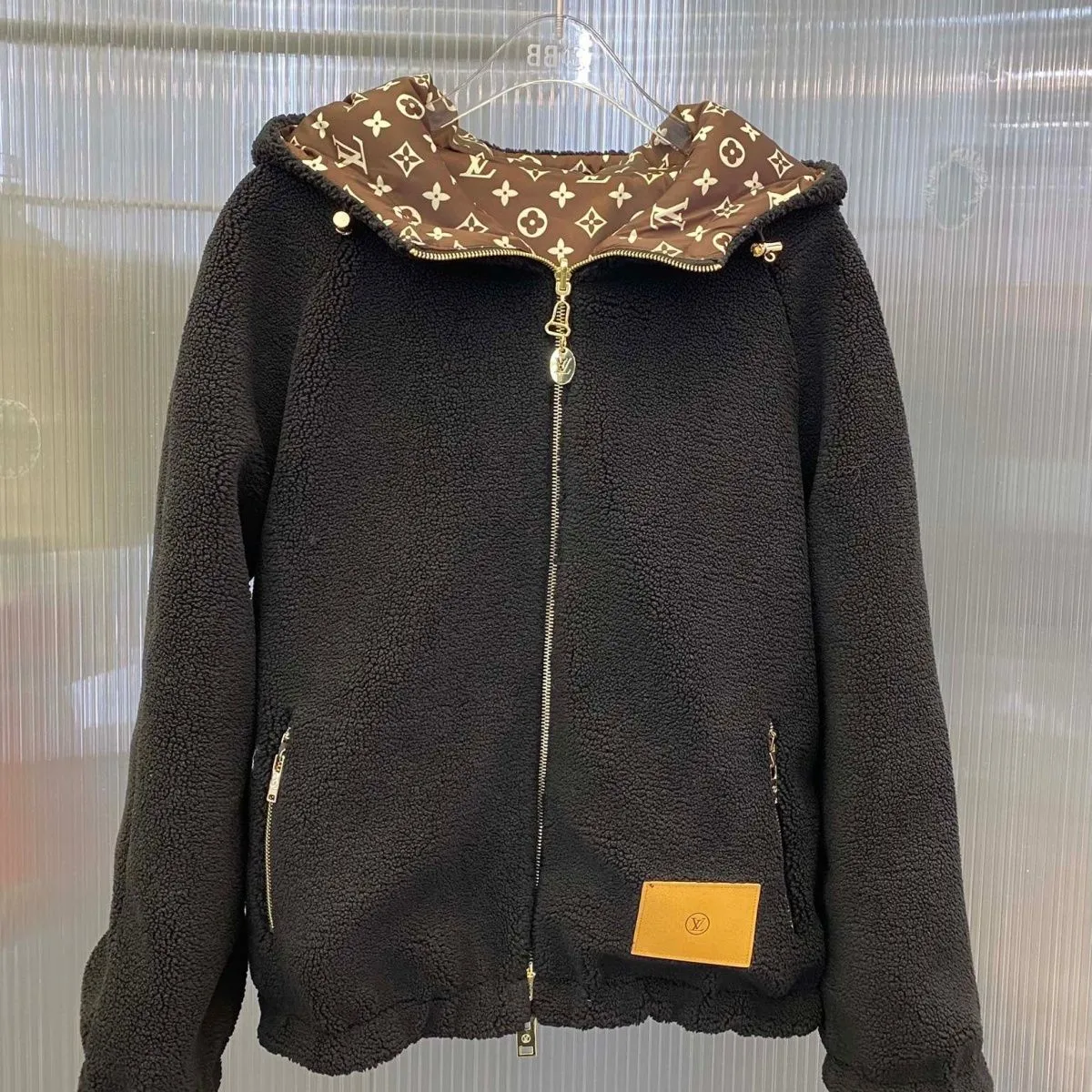 Winter New Teddy Velvet Reversible Wool Hooded Jacket Classic Presbyopia Fashion Trend Warm Jacket