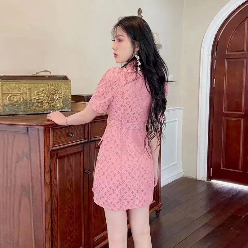 Pink Handmade Cottom  Women’s Dress