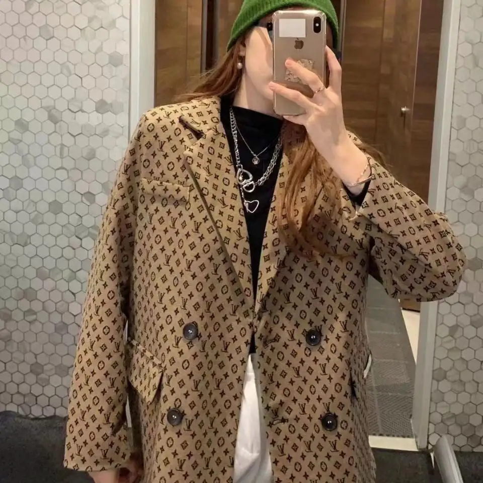 New women's European style printed suit jacket