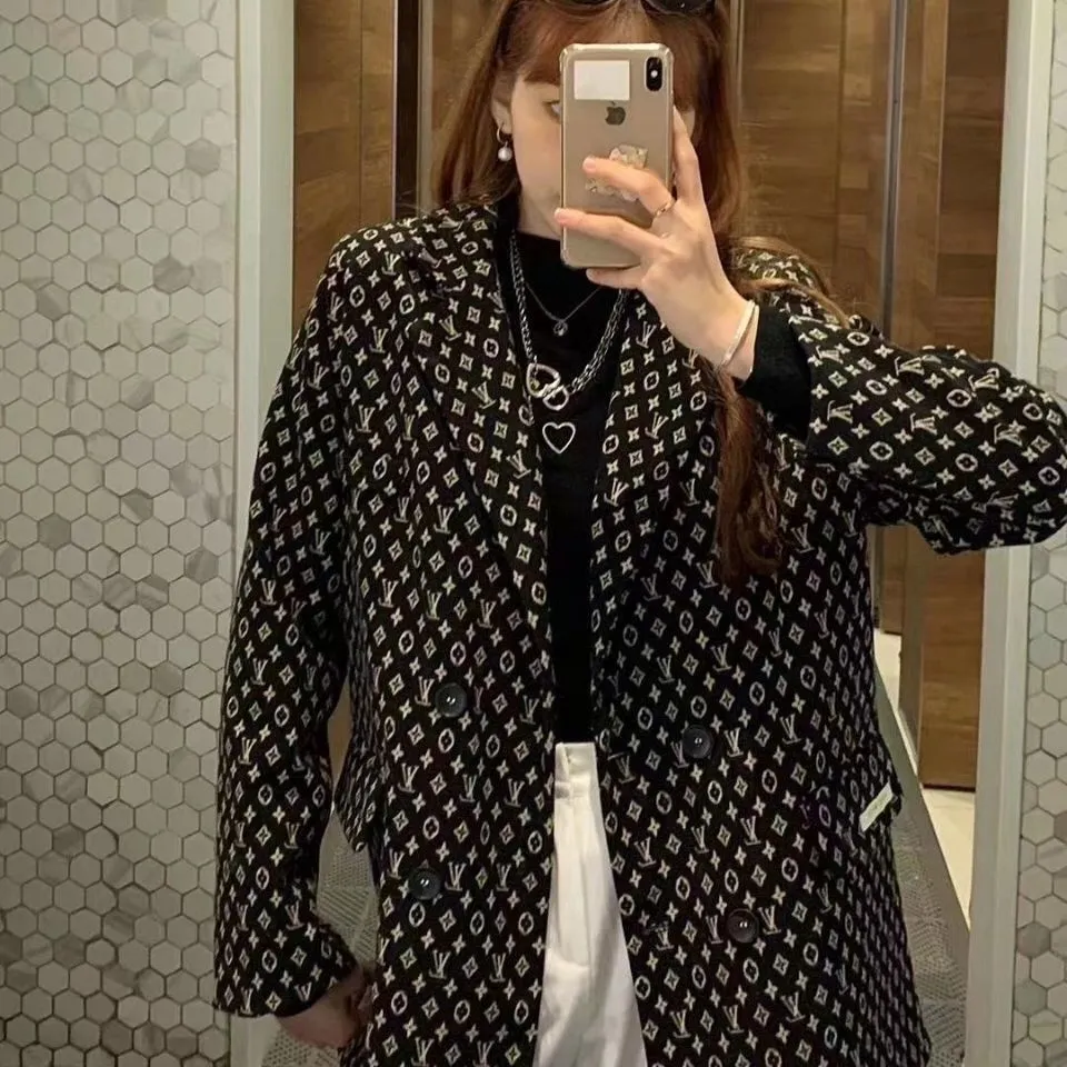 New women's European style printed suit jacket