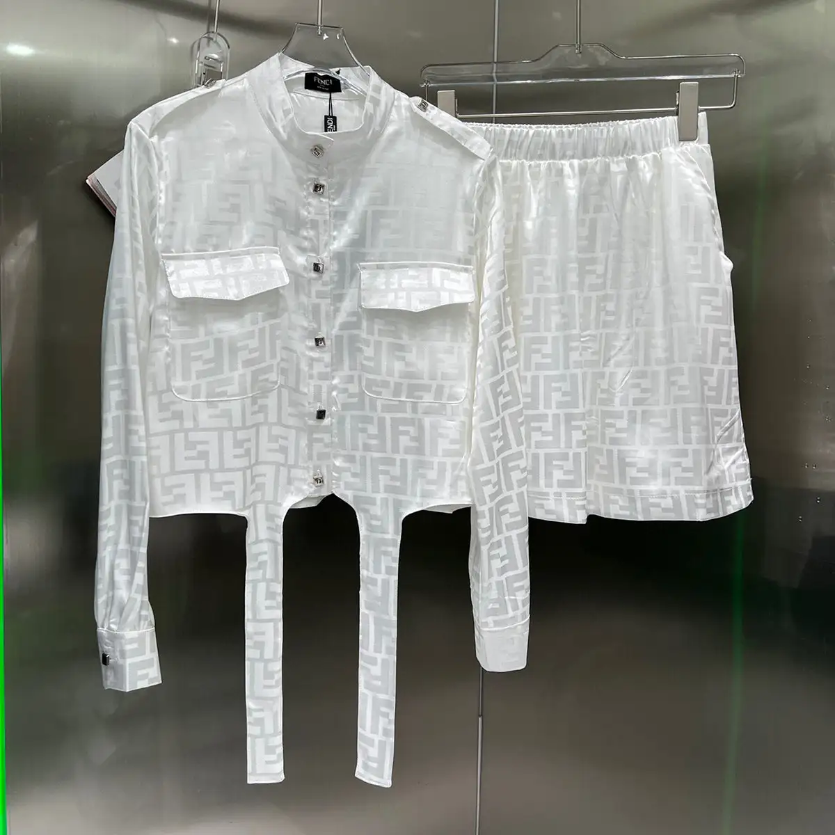 Super Chic Shirt Skirt Set