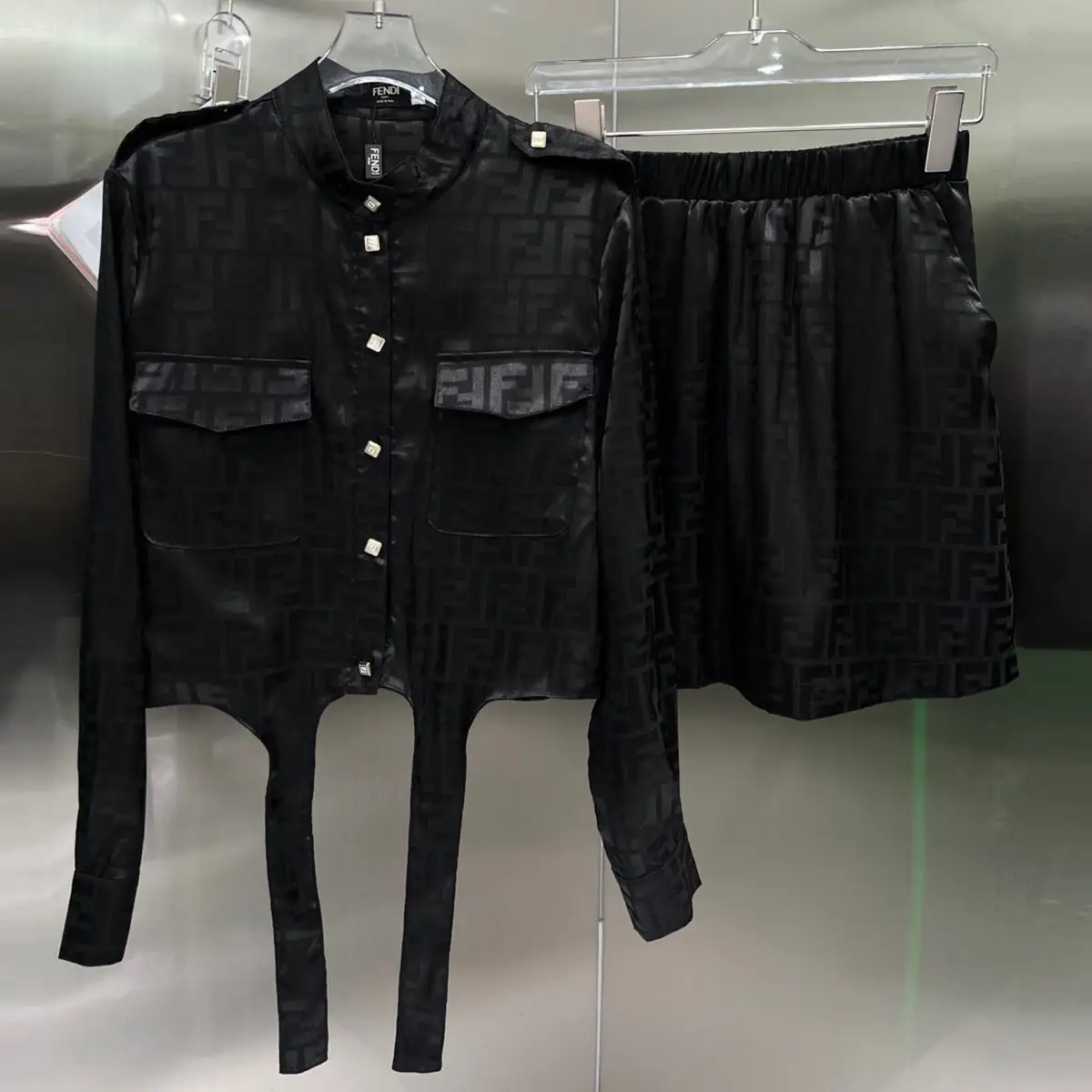 Super Chic Shirt Skirt Set