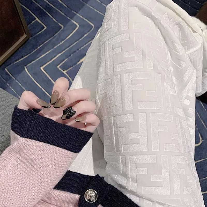 Elastic high waisted gold velvet wide leg pants