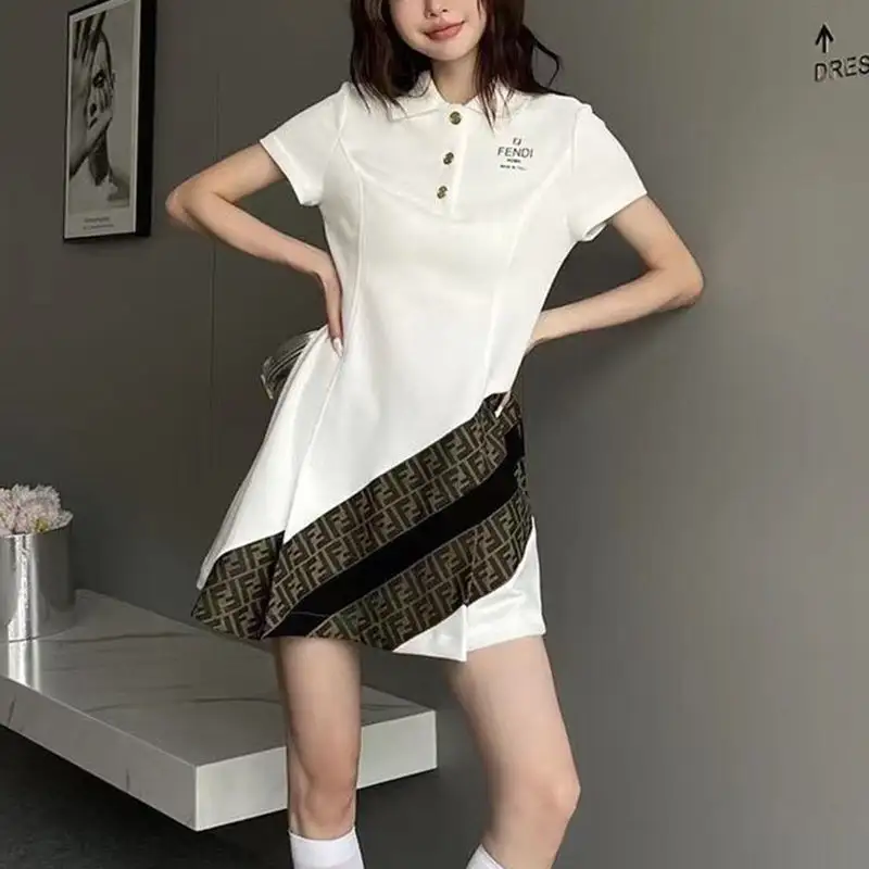 Fashionable lapel sporty dress
