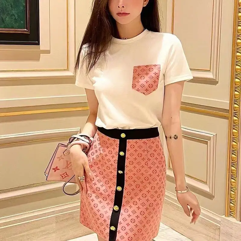 Fashionable trend wrap hip skirt set