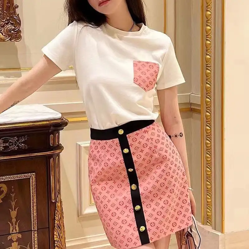 Fashionable trend wrap hip skirt set