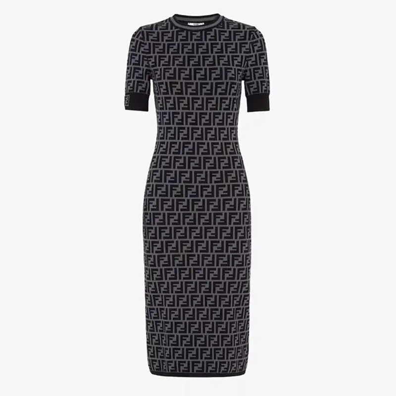 New Classic Knitted Short Sleeve Dress