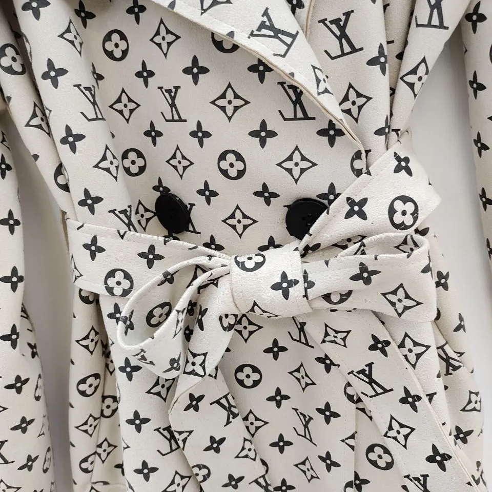 Fashion new leather plush mid length trench coat