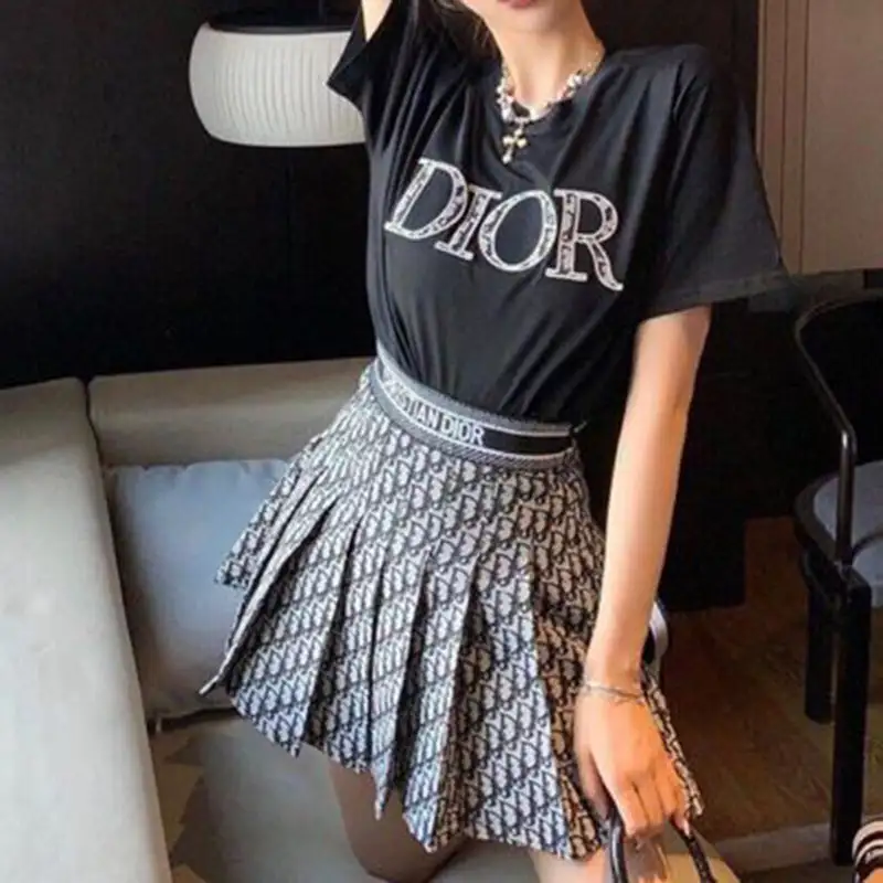 Fashion printed pleated skirt