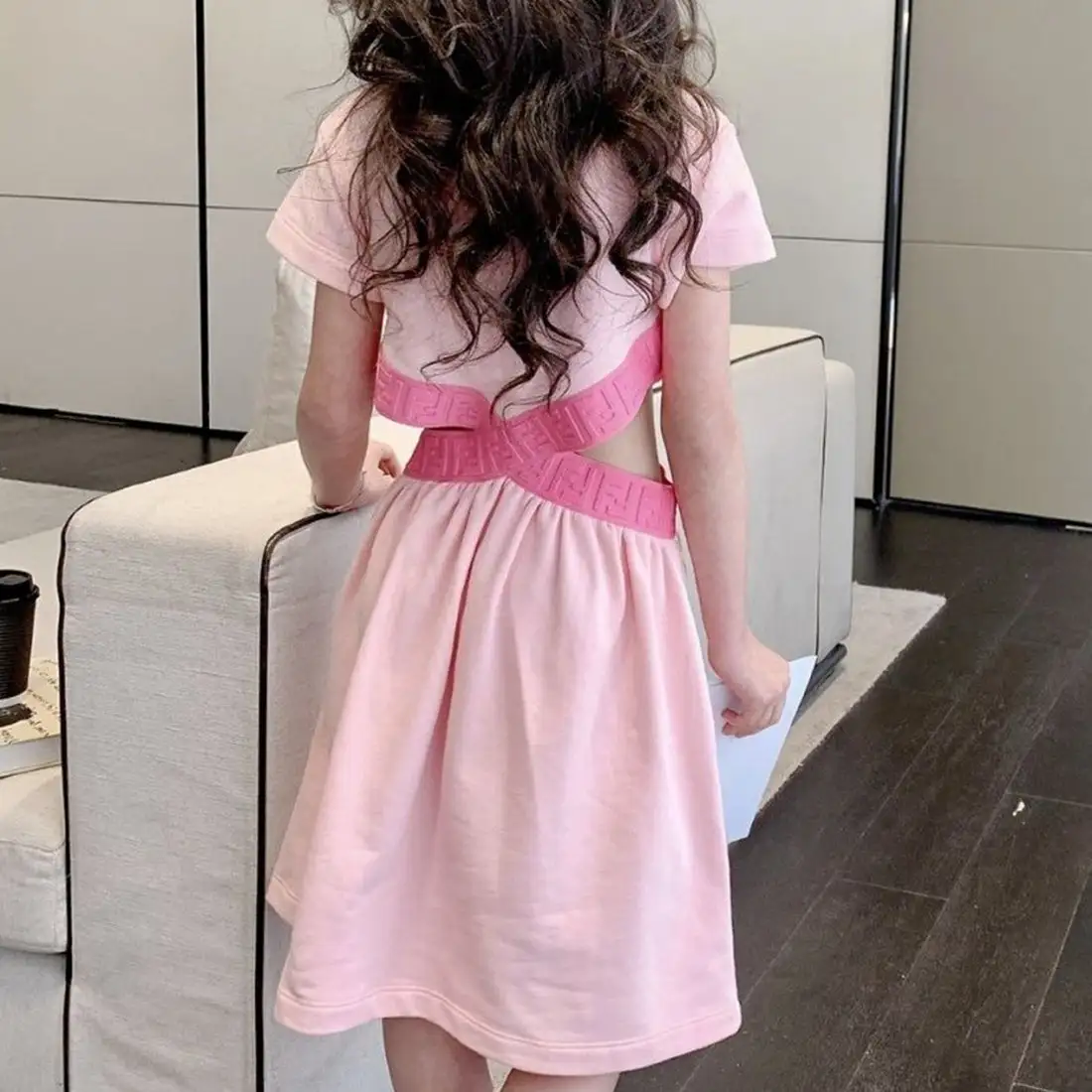 Fashion hollow out waist dress