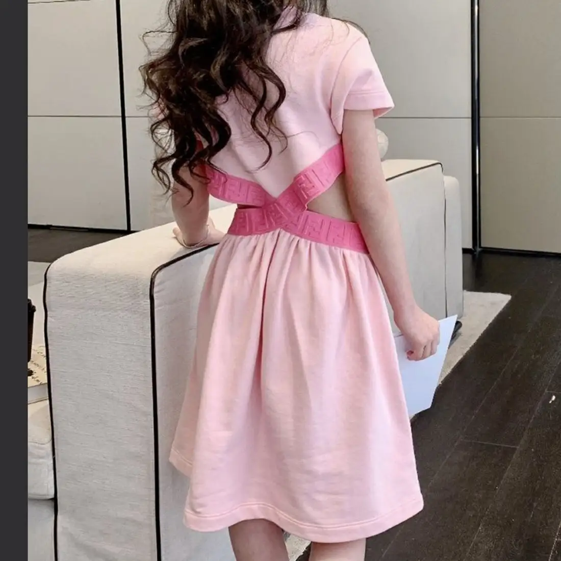 Fashion hollow out waist dress
