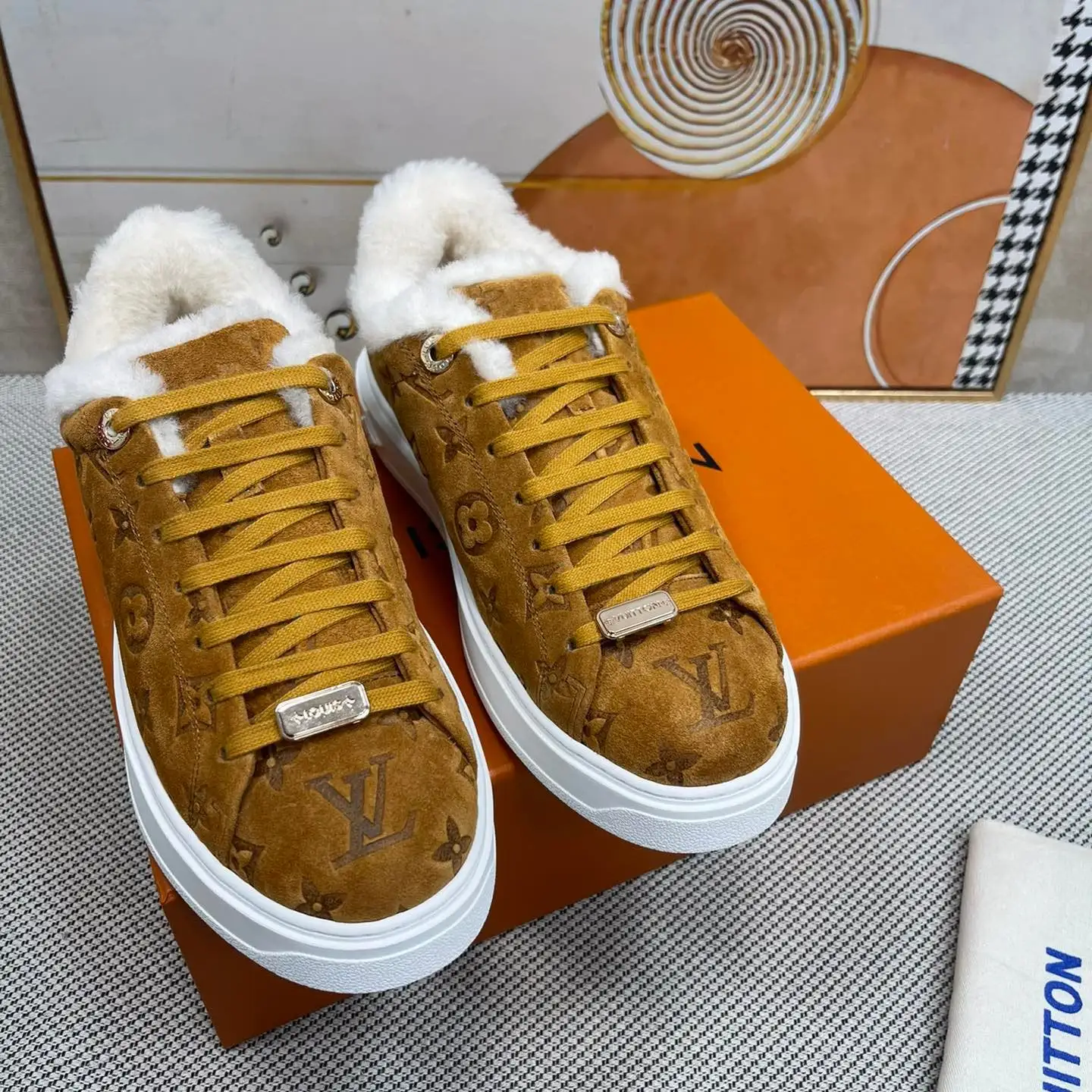 Classic Printed Fleece Sneakers