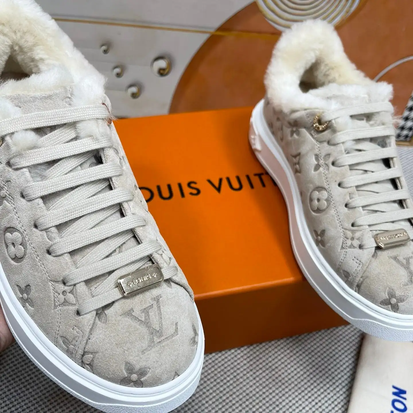 Classic Printed Fleece Sneakers