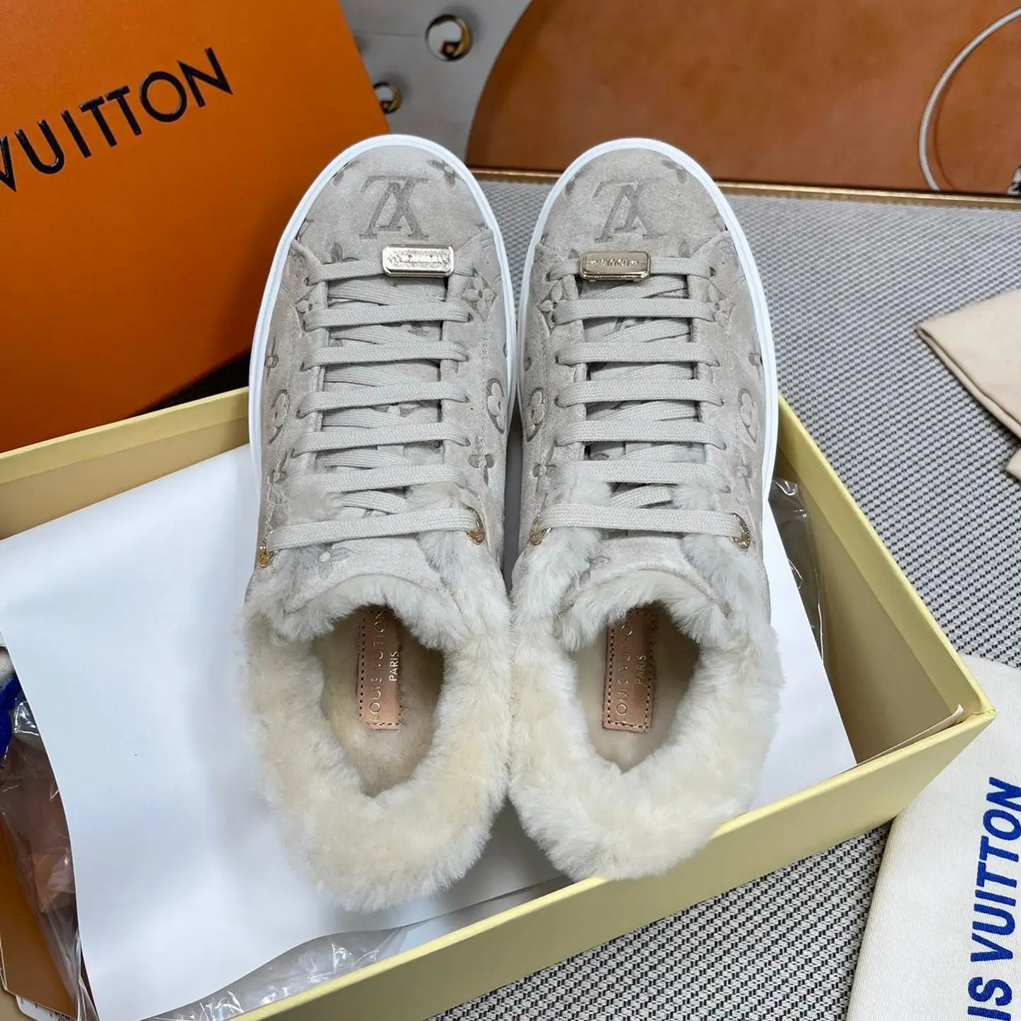 Classic Printed Fleece Sneakers