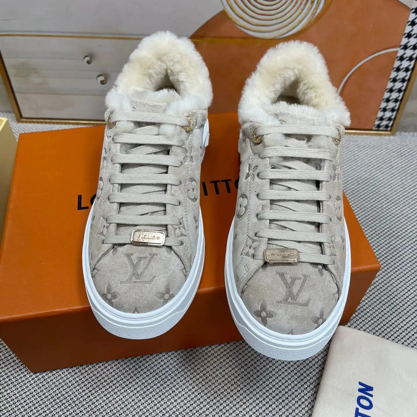 Classic Printed Fleece Sneakers