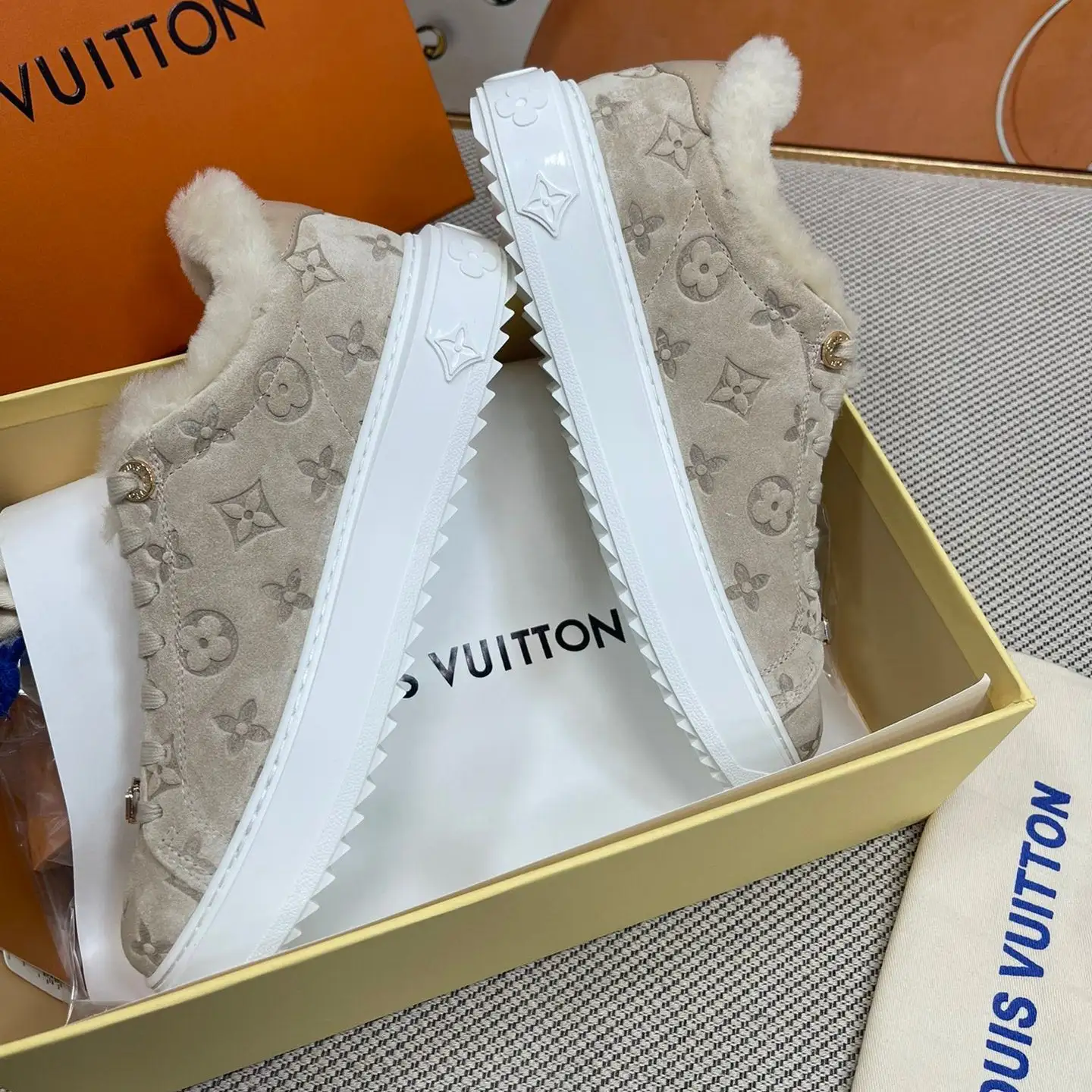 Classic Printed Fleece Sneakers