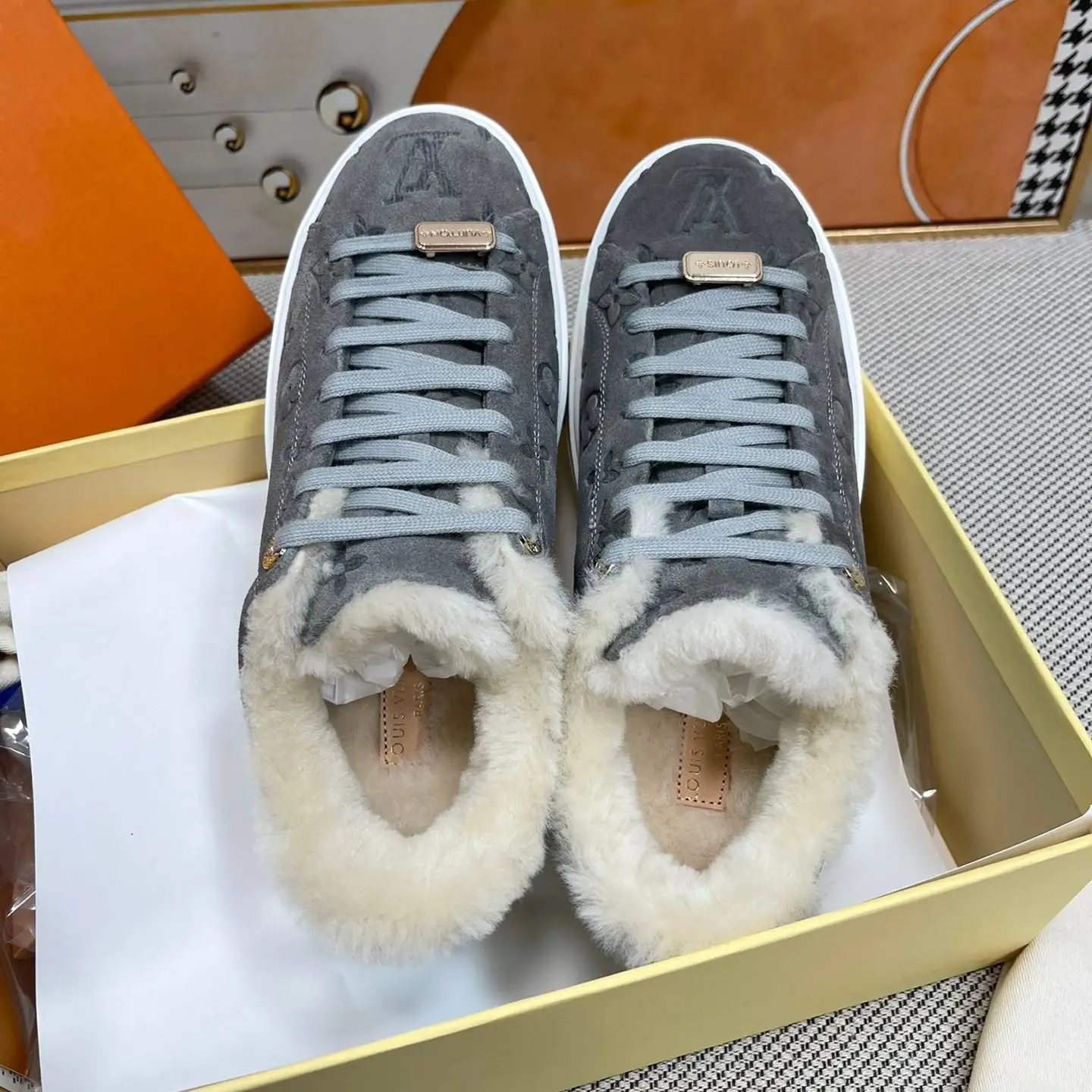 Classic Printed Fleece Sneakers