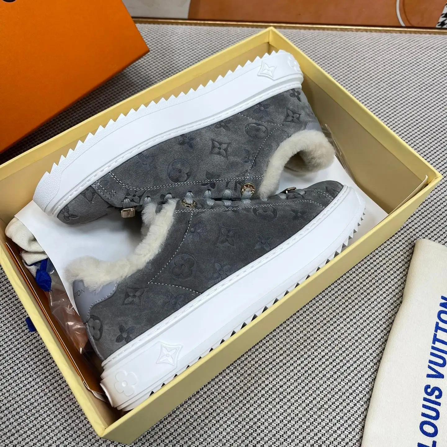 Classic Printed Fleece Sneakers