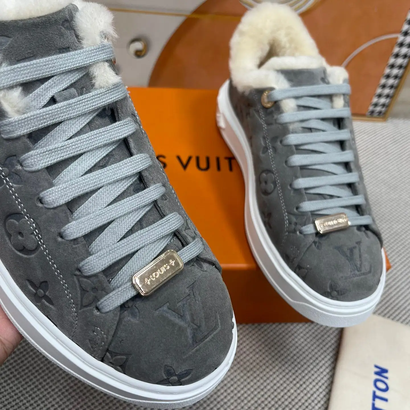 Classic Printed Fleece Sneakers