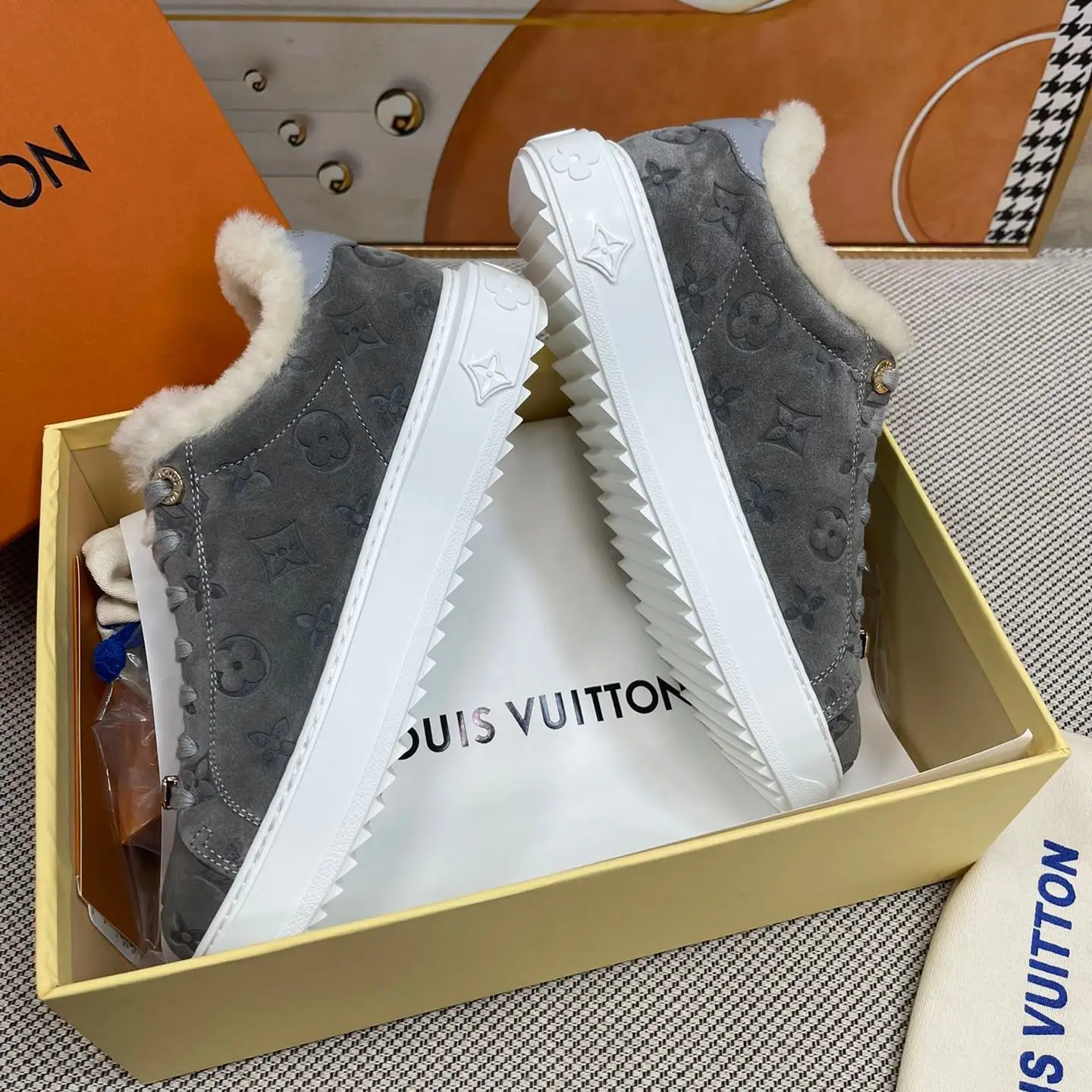 Classic Printed Fleece Sneakers