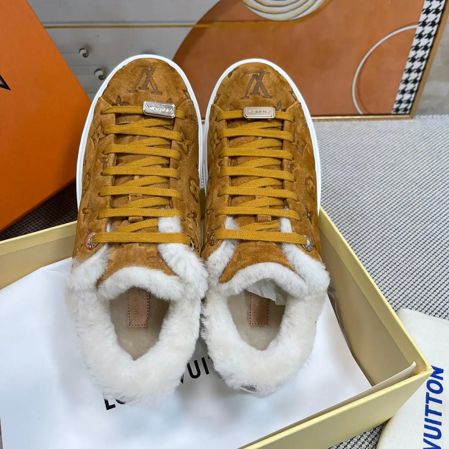 Classic Printed Fleece Sneakers