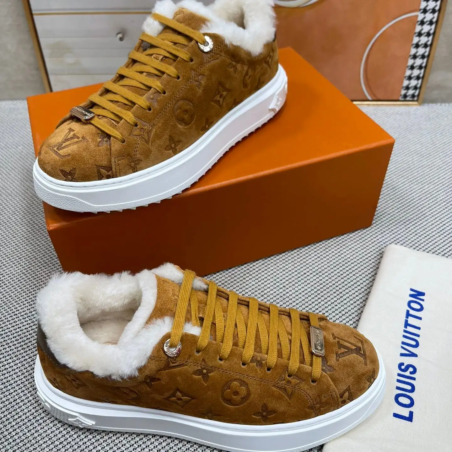 Classic Printed Fleece Sneakers