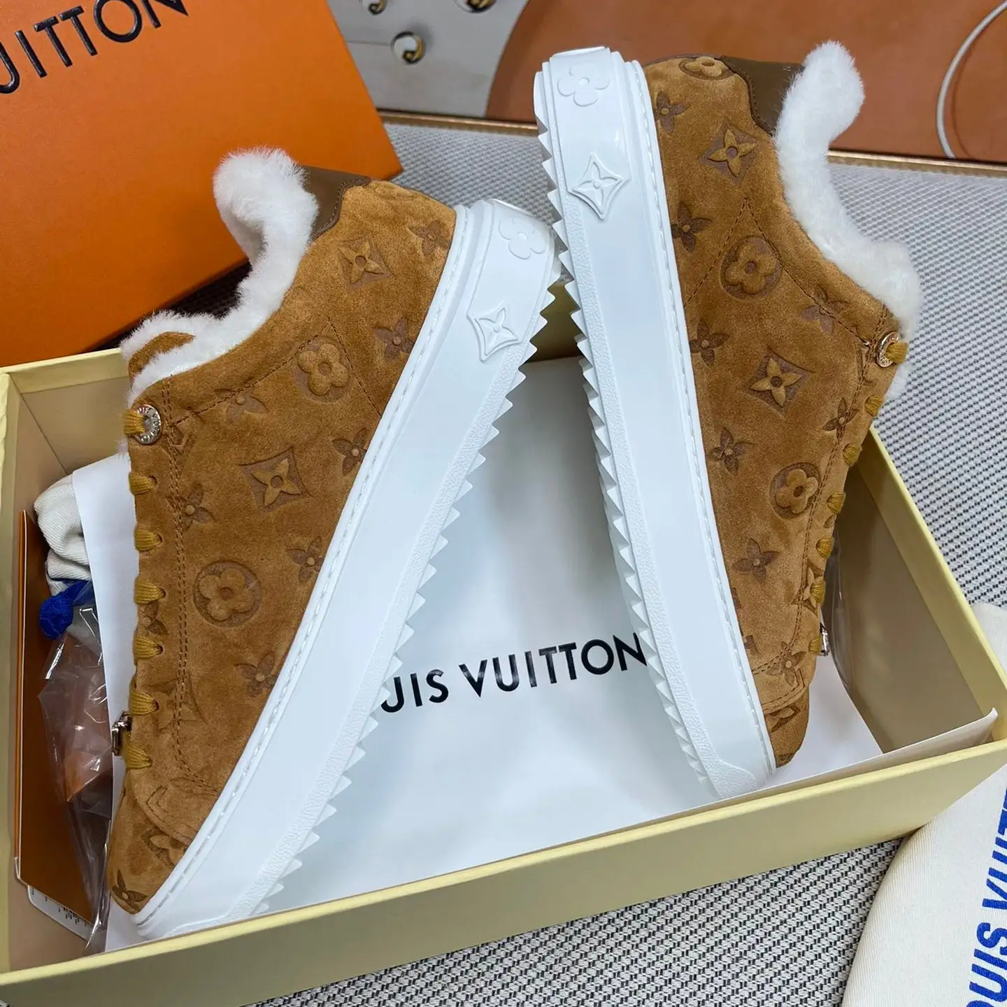 Classic Printed Fleece Sneakers