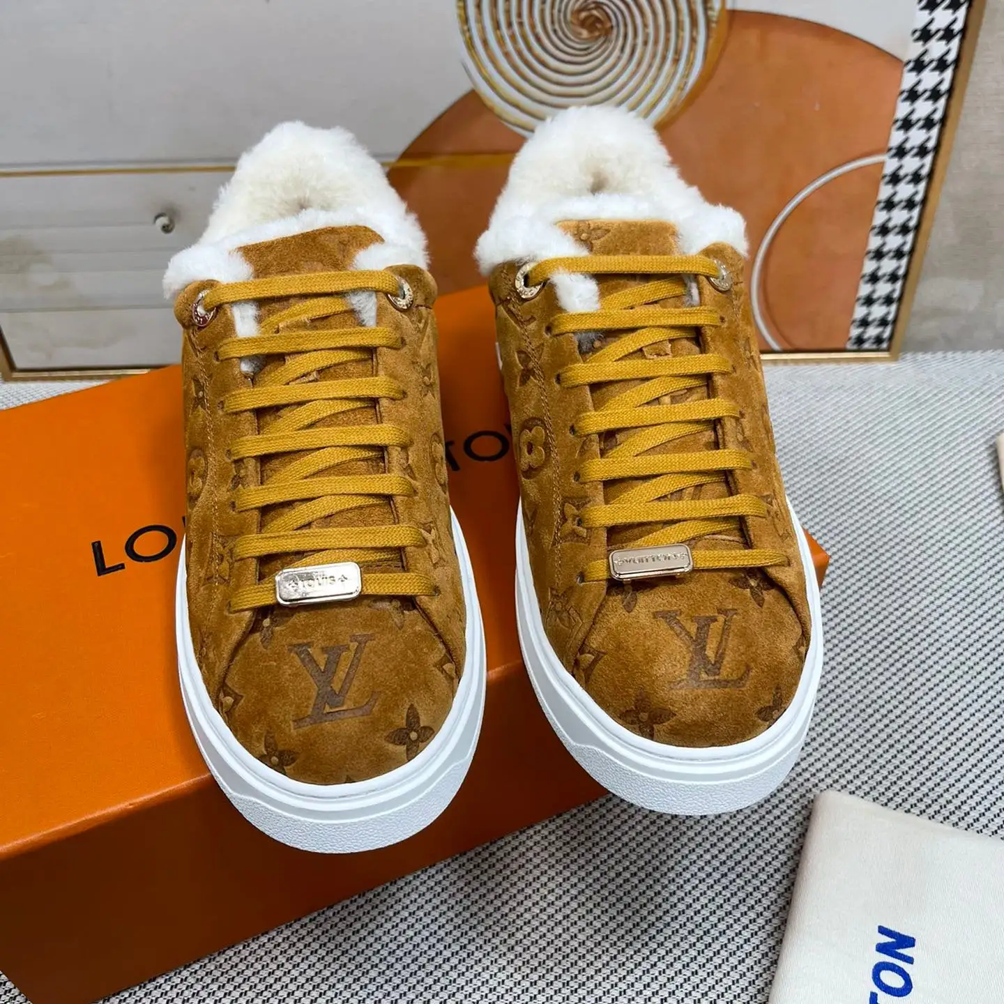 Classic Printed Fleece Sneakers