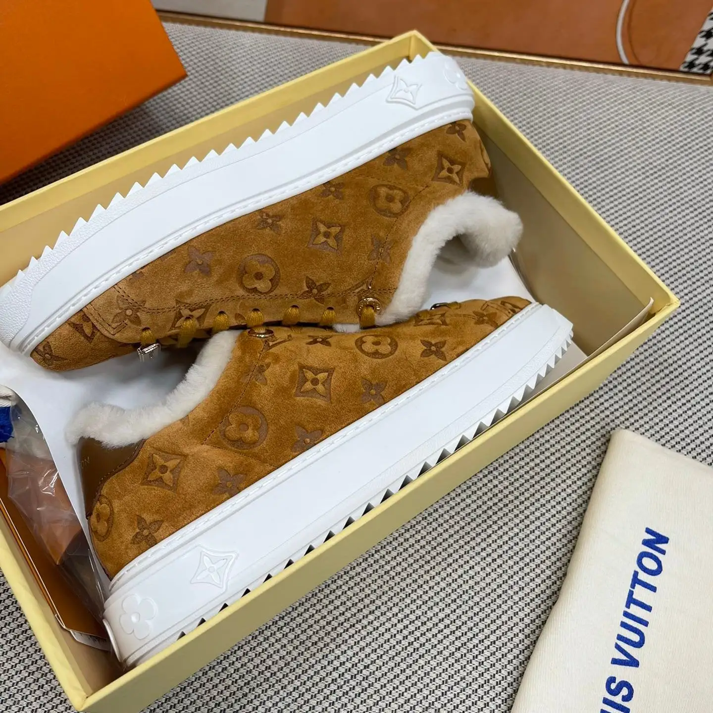 Classic Printed Fleece Sneakers